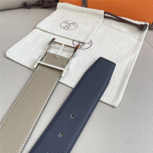 High Quality Luxury Hermes Classic Double-Sided Pebbled Belt – Style 12038 product detail