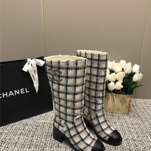 High Quality Luxury Chanel Autumn And Winter Series Electric Embroidery C Boots – Style 12806