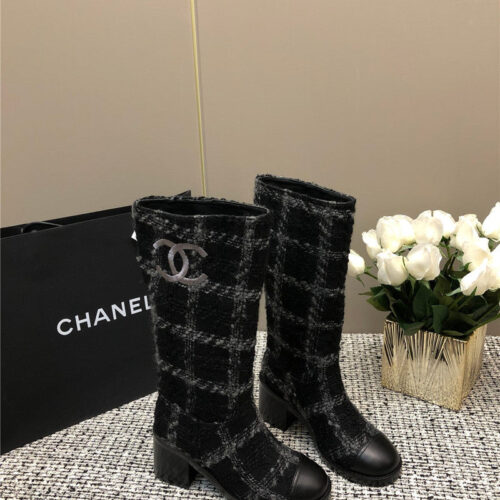 High Quality Luxury Chanel Autumn And Winter Series Electric Embroidery C Boots – Style 07718