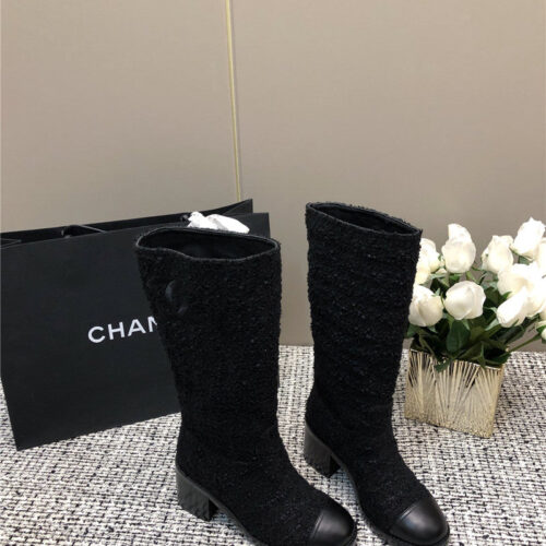 High Quality Luxury Chanel Autumn And Winter Series Electric Embroidery C Boots