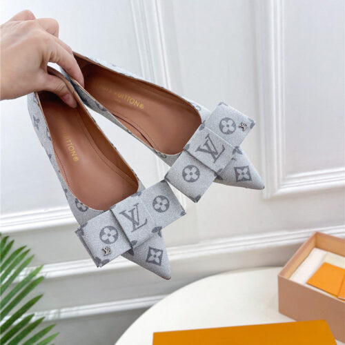 High Quality Luxury Louis Vuitton New Bow Pointed Toe Shoes product detail