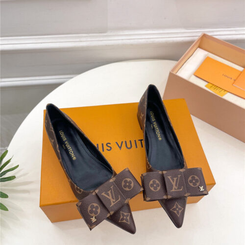 High Quality Luxury Louis Vuitton New Bow Pointed Toe Shoes – Style 85539