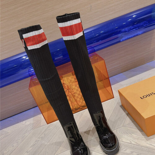 High Quality Luxury Louis Vuitton New High Heel Sock Boots