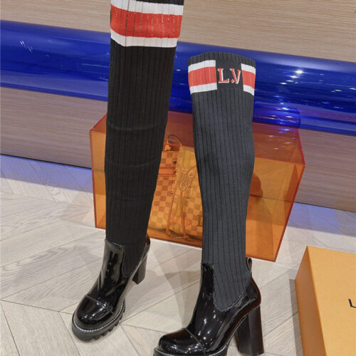 High Quality Luxury Louis Vuitton New High Heel Sock Boots alternate view