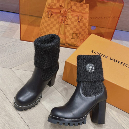 High Quality Luxury Louis Vuitton New Wool High Heel Boots product detail