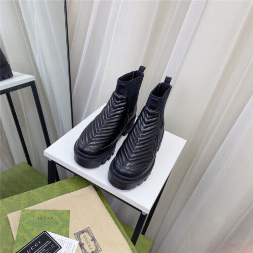 High Quality Luxury Gucci New Catwalk Short Boots