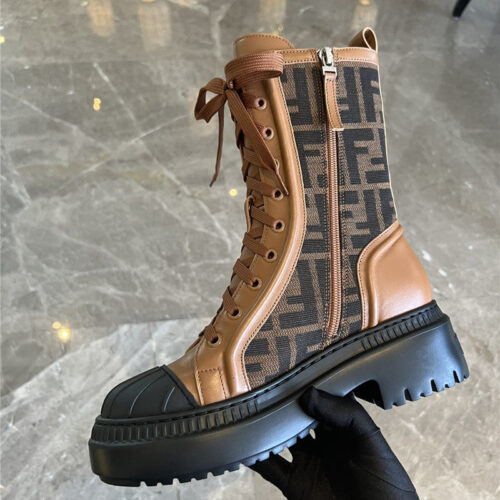 High Quality Luxury Fendi Domino Motorcycle Boots – Style 08275 product detail