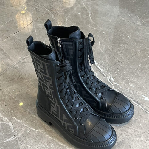 High Quality Luxury Fendi Domino Motorcycle Boots