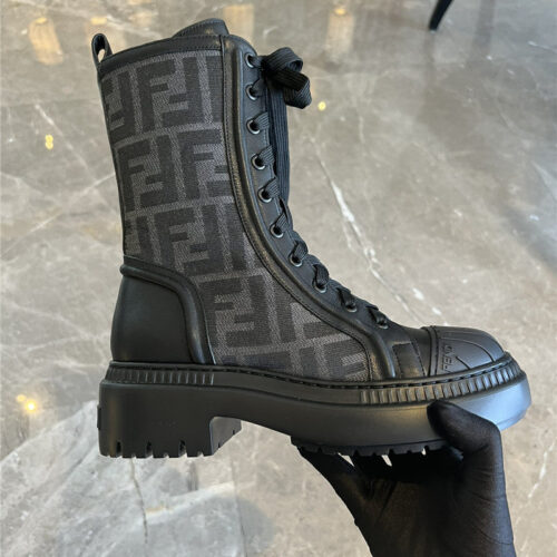 High Quality Luxury Fendi Domino Motorcycle Boots alternate view
