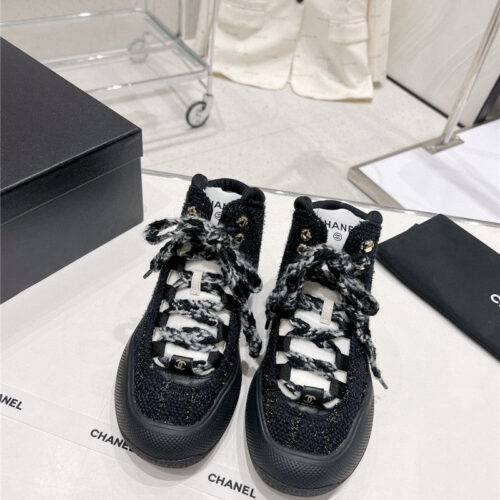 High Quality Luxury Chanel Sports Lace-Up Thick-Soled Womens Boots alternate view
