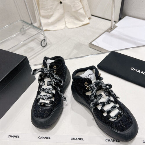 High Quality Luxury Chanel Sports Lace-Up Thick-Soled Womens Boots product detail