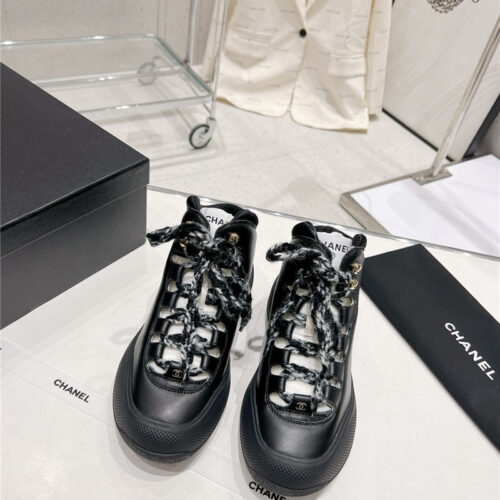 High Quality Luxury Chanel Sports Lace-Up Thick-Soled Womens Boots – Style 32646 alternate view