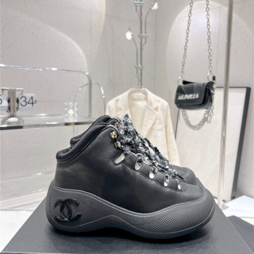 High Quality Luxury Chanel Sports Lace-Up Thick-Soled Womens Boots – Style 32646 product detail