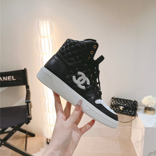 High Quality Luxury Chanel New All-Leather Color Diamond Skateboard Shoes – Style 80166 alternate view
