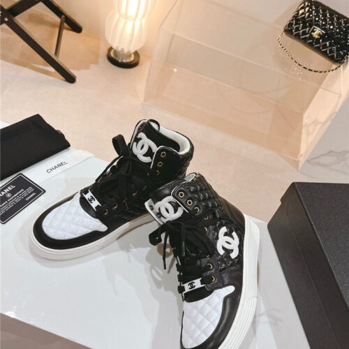 High Quality Luxury Chanel New All-Leather Color Diamond Skateboard Shoes – Style 80166 product detail