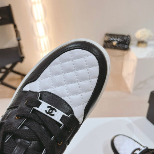 High Quality Luxury Chanel New All-Leather Color Diamond Skateboard Shoes – Style 80166 product detail
