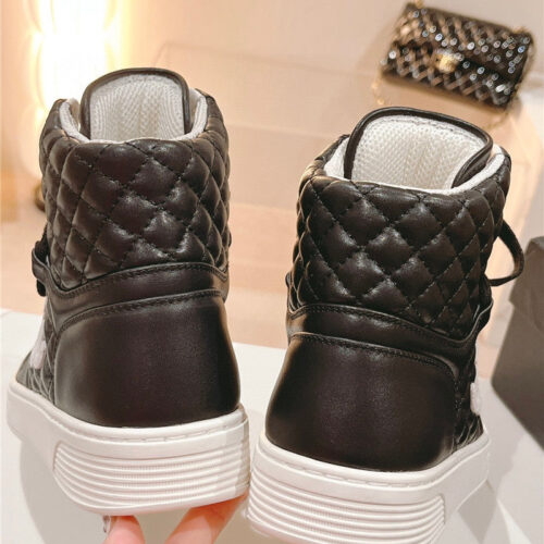 High Quality Luxury Chanel New All-Leather Color Diamond Skateboard Shoes – Style 80166 product detail