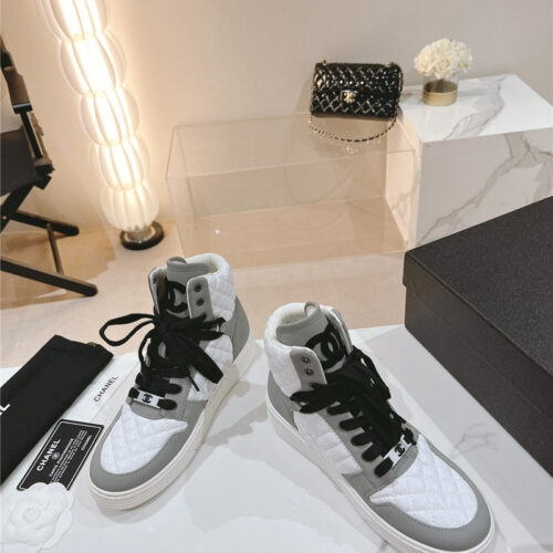 High Quality Luxury Chanel New All-Leather Color Diamond Skateboard Shoes – Style 78470