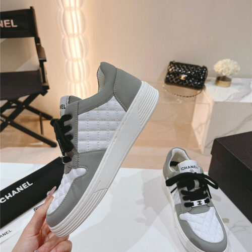 High Quality Luxury Chanel New All-Leather Color Diamond Skateboard Shoes product detail
