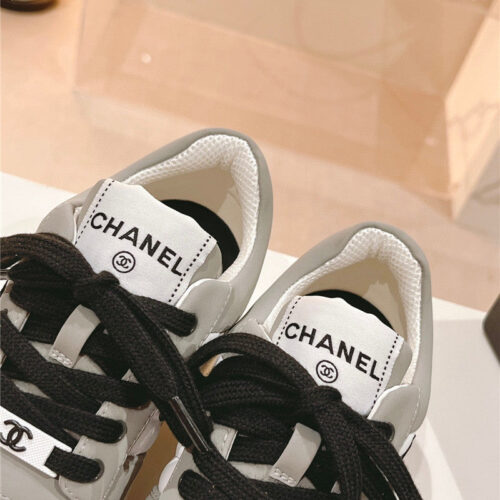 High Quality Luxury Chanel New All-Leather Color Diamond Skateboard Shoes product detail