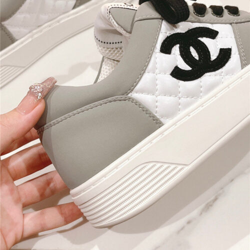 High Quality Luxury Chanel New All-Leather Color Diamond Skateboard Shoes product detail