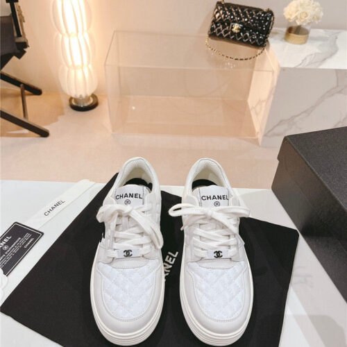 High Quality Luxury Chanel New All-Leather Color Diamond Skateboard Shoes – Style 40614 product detail