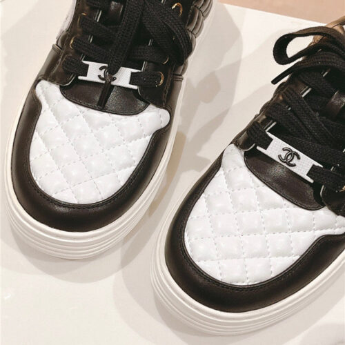 High Quality Luxury Chanel New All-Leather Color Diamond Skateboard Shoes – Style 38918 product detail