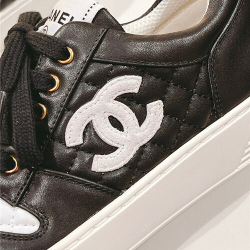 High Quality Luxury Chanel New All-Leather Color Diamond Skateboard Shoes – Style 38918 product detail