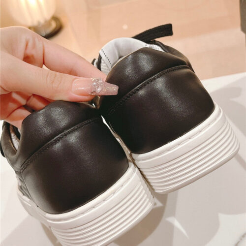 High Quality Luxury Chanel New All-Leather Color Diamond Skateboard Shoes – Style 38918 product detail