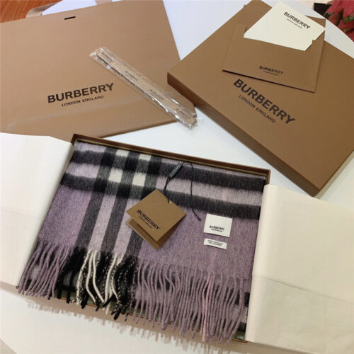 High Quality Luxury Burberry Classic Plaid Cashmere Scarf – Style 24631 product detail