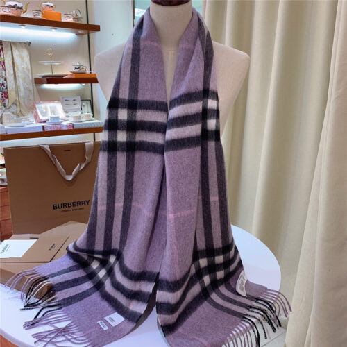High Quality Luxury Burberry Classic Plaid Cashmere Scarf – Style 24631 product detail