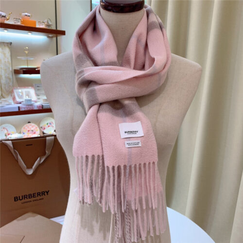 High Quality Luxury Burberry Classic Plaid Cashmere Scarf – Style 24634