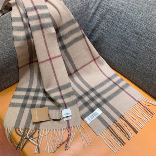 High Quality Luxury Burberry Classic Plaid Cashmere Scarf – Style 24635 product detail