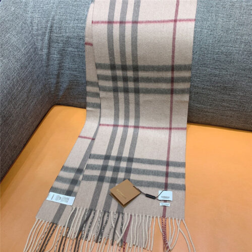 High Quality Luxury Burberry Classic Plaid Cashmere Scarf – Style 24635 product detail