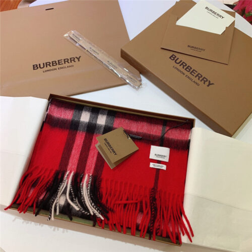 High Quality Luxury Burberry Classic Plaid Cashmere Scarf – Style 24636 product detail