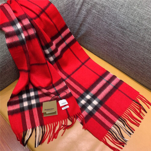High Quality Luxury Burberry Classic Plaid Cashmere Scarf – Style 24636 product detail