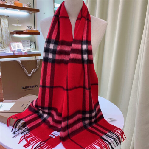 High Quality Luxury Burberry Classic Plaid Cashmere Scarf – Style 24636 product detail