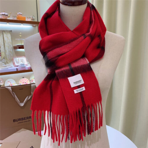 High Quality Luxury Burberry Classic Plaid Cashmere Scarf – Style 24636