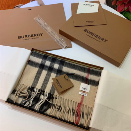 High Quality Luxury Burberry Classic Plaid Cashmere Scarf – Style 24638 product detail
