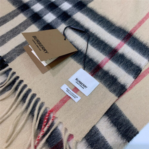 High Quality Luxury Burberry Classic Plaid Cashmere Scarf – Style 24638 product detail