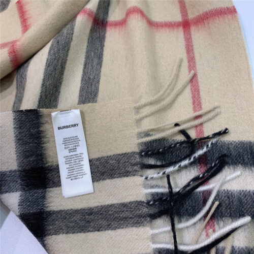 High Quality Luxury Burberry Classic Plaid Cashmere Scarf – Style 24638 product detail