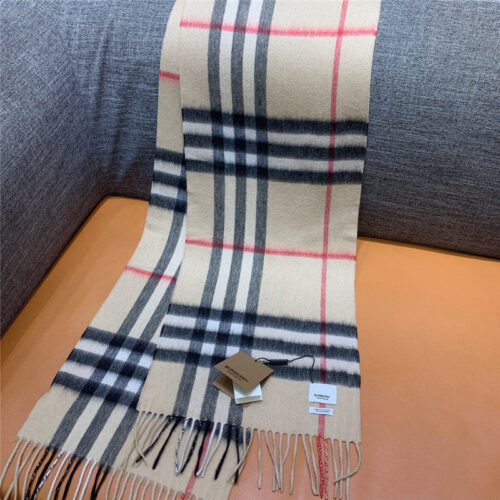 High Quality Luxury Burberry Classic Plaid Cashmere Scarf – Style 24638 product detail