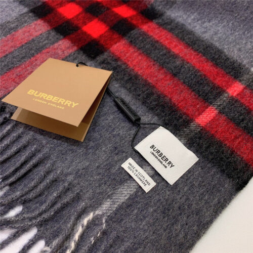 High Quality Luxury Burberry Classic Plaid Cashmere Scarf – Style 24640 product detail