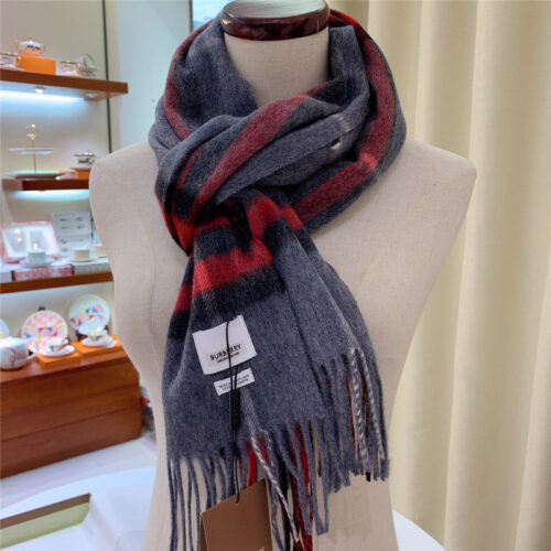 High Quality Luxury Burberry Classic Plaid Cashmere Scarf – Style 24640
