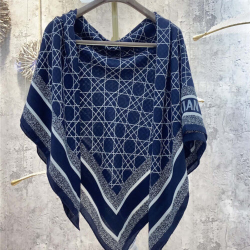 High Quality Luxury Dior Letter Print Blend Shawl