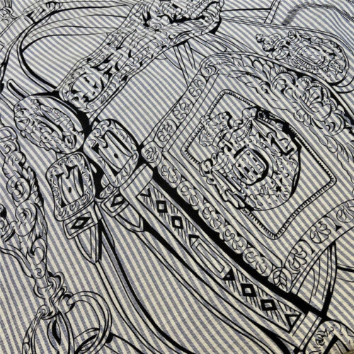 High Quality Luxury Hermes Reins Applique Pique” 140 Cm Shawl – Style 26242 product detail