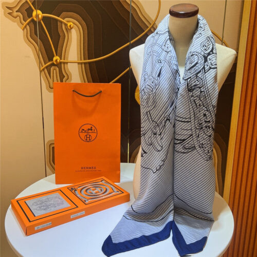 High Quality Luxury Hermes Reins Applique Pique” 140 Cm Shawl – Style 26242 product detail