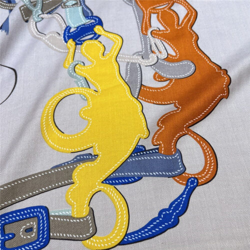 High Quality Luxury Hermes Reins Applique Pique” 140 Cm Shawl – Style 26244 product detail