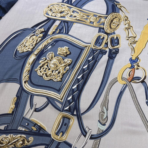 High Quality Luxury Hermes Reins Applique Pique” 140 Cm Shawl – Style 26244 product detail