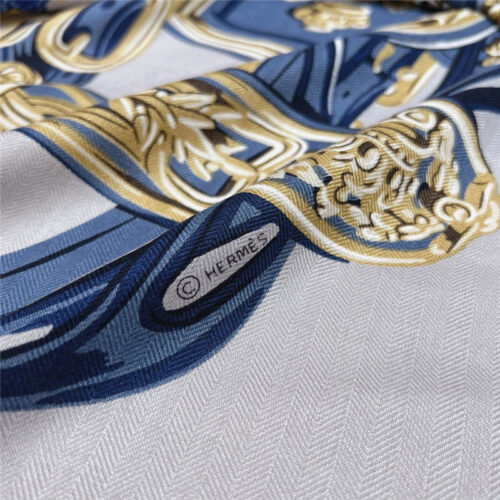 High Quality Luxury Hermes Reins Applique Pique” 140 Cm Shawl – Style 26244 product detail